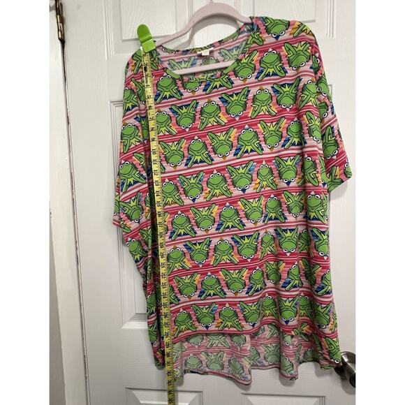 LuLaRoe Disney Kermit The Frog Bright Color Block 3x Irma Tunic Top Soft Strech - Picture 3 of 8
